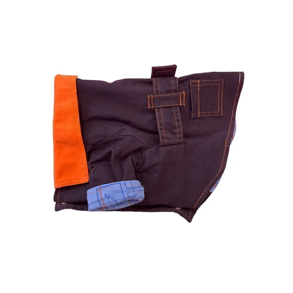 Kaschi Dog Blue Orange Lined Spring Jacket Size M